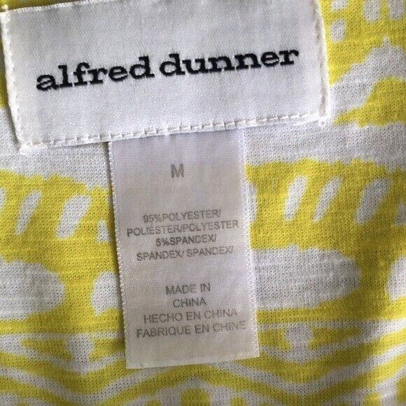 Alfred Dunner Blouse Women’s 3/4 Slevees Green/yellow Studs V-Neck Sz Medium - Picture 3 of 5